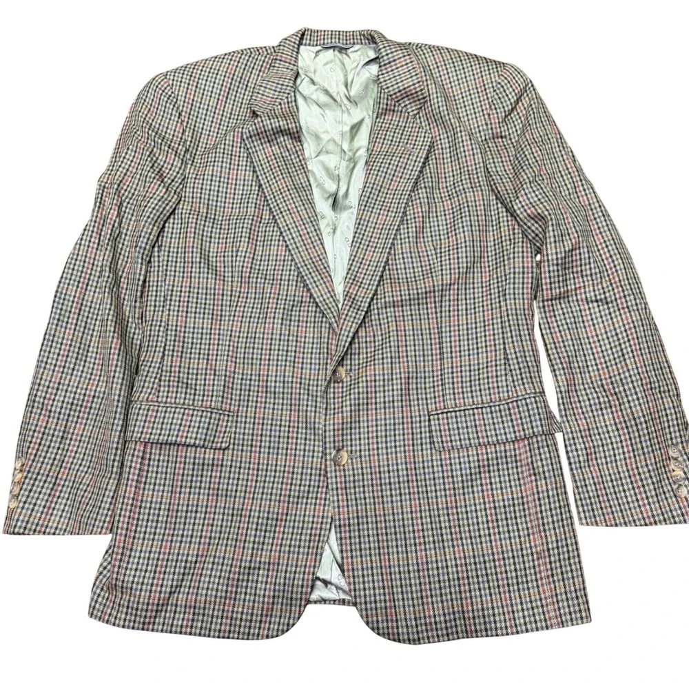 Christian Dior Blazer Mens 42L Multicolor Check Plaid Le Connaisseur Sport Coat